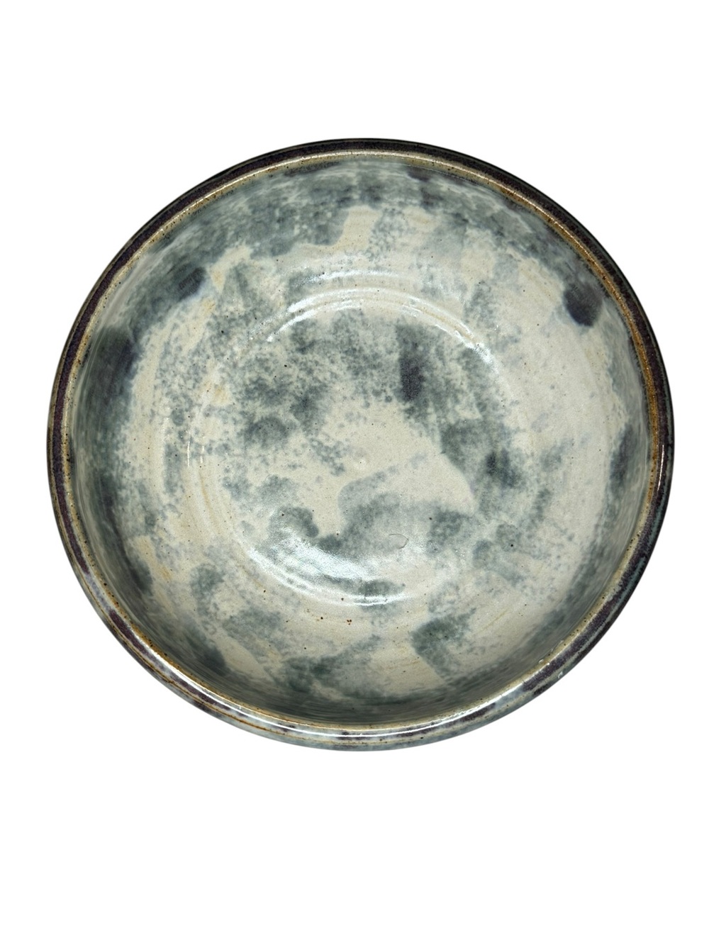 Signed Dean Yates Handmade Pottery Bowl Blue Gray Studio Ceramic 2012